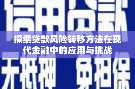 泗阳探索贷款风险转移方法在现代金融中的应用与挑战