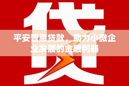万载平安普惠贷款，助力小微企业发展的金融利器
